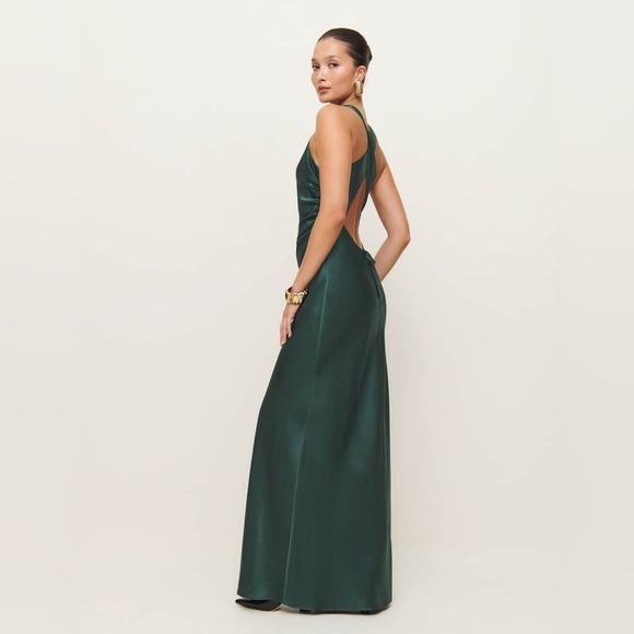 Reformation Dresses & Skirts - Reformation Anaiis Silk Dress Forest Brand New